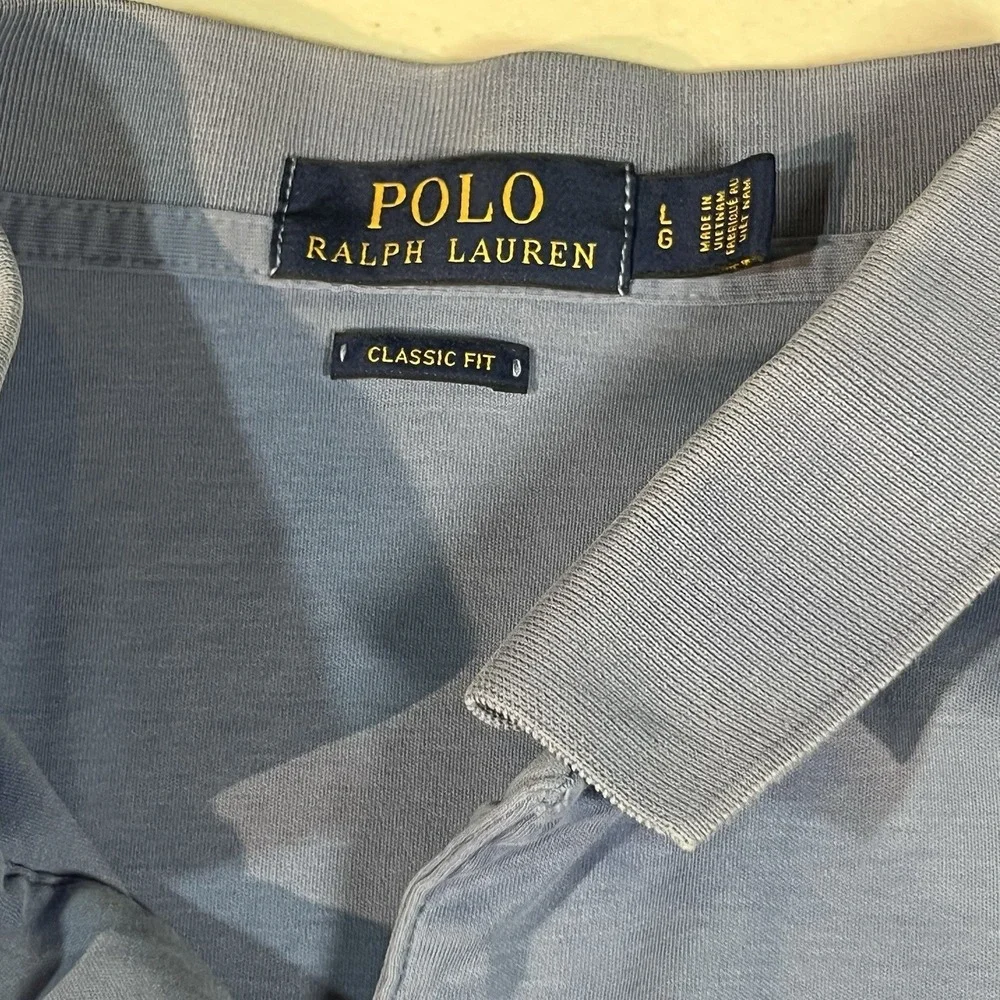 POLO RALPH LAUREN MEN'S CLASSIC FIT SHORT SLEEVE Polo Sz L 100% COTTON BLUE Read